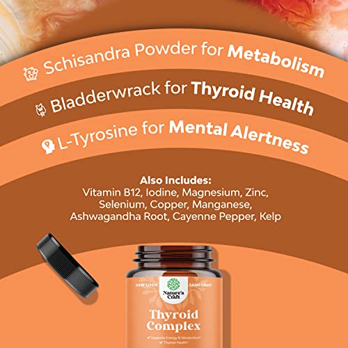 Herbal-Thyroid-Support-Complex-Iodine-Thyroid-Supplement-with-L-Tyrosine-Bladderwrack-Kelp-Selenium-and-Ashwagandha-Mood-Enhancer-Energy-Supplement-for-Thyroid-Health-60-Capsules