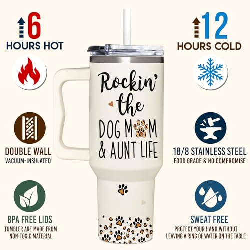 Aunt-Gifts-Niece-or-Nephew-Gifts-Mothers-Day-Birthday-Mug-for-Aunt-Dog-Mom-40oz-Travel-Coffee-Tumbler Aunt Gifts Niece or Nephew Gifts Mothers Day Birthday Mug for Aunt Dog Mom 40oz Travel Coffee Tumbler