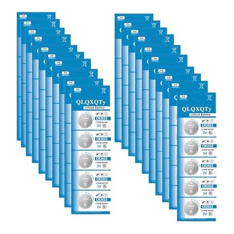 QLQXQTy 100PACK CR2032 Battery 3 Volt Lithium Coin Cell 2032 Batteries Cover