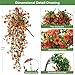 Artificial Fall Fake Flowers for Outdoor Fall Decoration,2 Pcs Faux Hanging Flowers Outdoor Fall Decor,UV Resistant Look Real Faux Mums Silk Flower for Outside Home Porch Patio Yard Balcony Planter