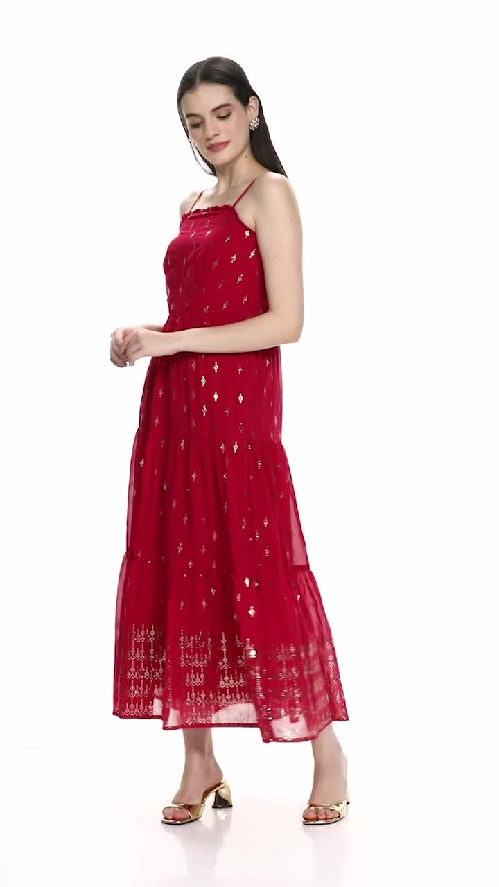 Watch Global Desi Women's Polyester Fit and Flare Regular Length Dress on  Amazon Live