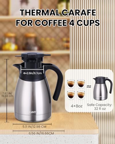 GiNT 34oz Thermal Coffee Carafe (1L)