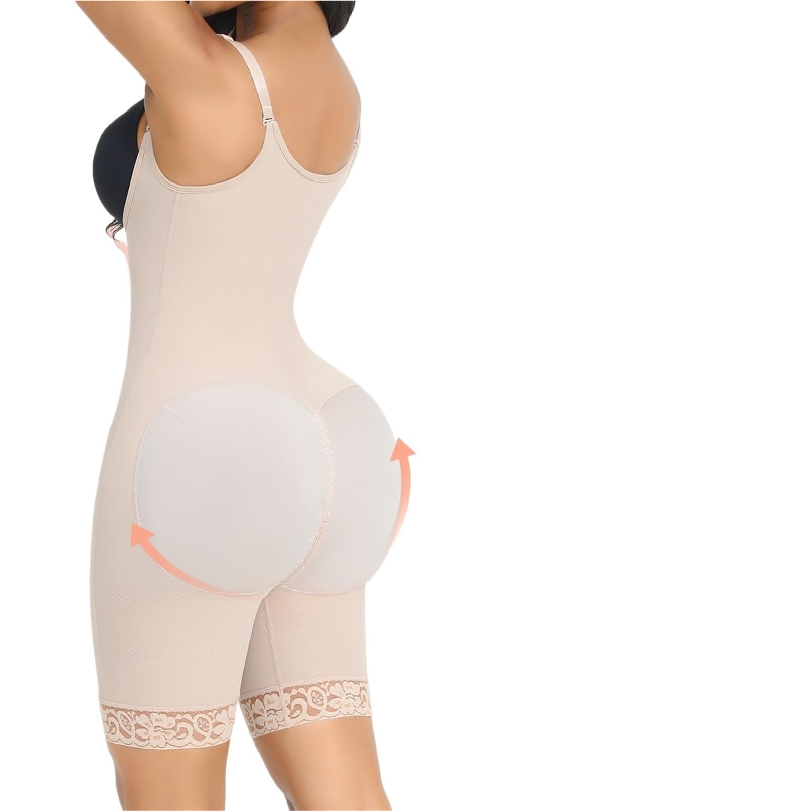 Generico Intimo Modellante Da Donna Guaina modellante for tutto il corpo con spalline staccabili, snellente for la pancia, push-up, solleva glutei