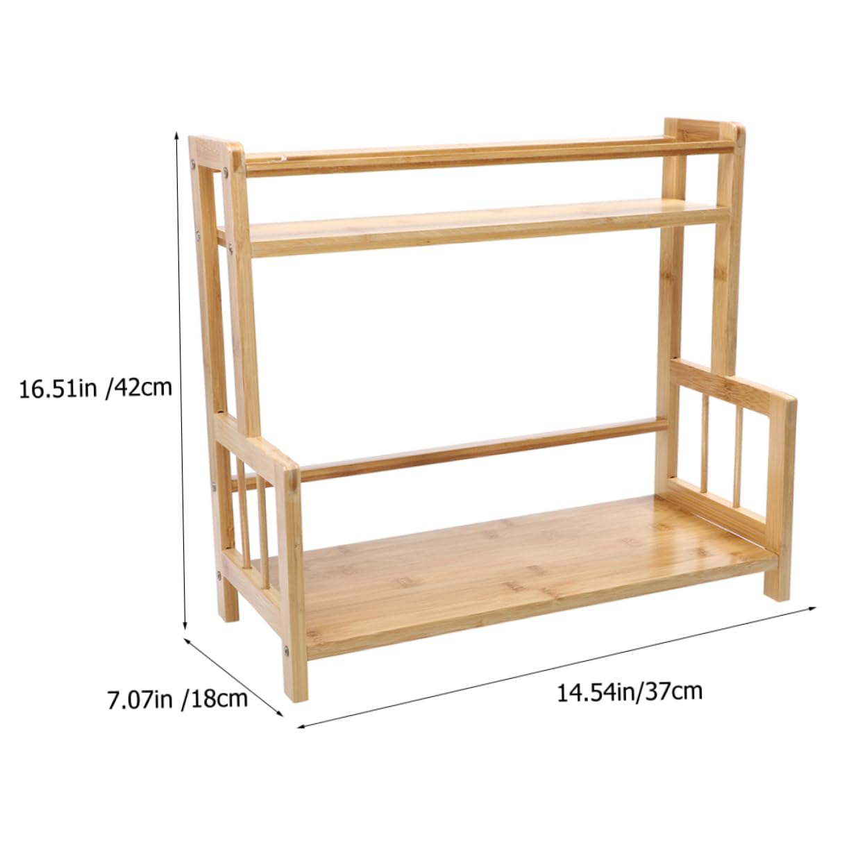 Mikikit Organizador de Especias de 2 Niveles que Ahorra Espacio de Bambú Beige, Estante Multifunción para Cocina Adecuado Lugar
