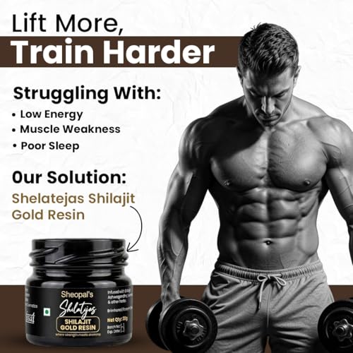 Image of Sheopals Shelatejas Shilajit Gold Resin 20g | 500mg / seving | 78% Fulvic Acid | Boost Energy, Stamina, Muscle Growth | 80 Servings - Lab Tested