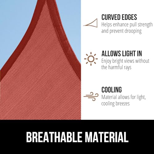 Gorilla Grip 840316702218 Heavy Duty Sun Shade, Uv Protection Fade Tear And Rust Resistant Rectangle Sunshade Canopy, Curved Edges Blocks Sunlight, Breathable Sail thumb #4