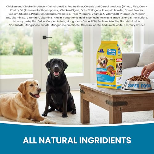 Image of Dr. Pets 2.8 Kg Superdawg Adult Dry Dog Food Chicken & Vegetable | 24% Protein Complete Nutrition | Supports Digestion, Immunity & Coat Health