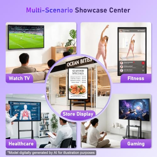 Image of Smart Board 49 Inch Interactive Whiteboard, RK3588 Flagship Chip 6ms Low Latency, Android 12 8+64GB, Wireless Cast & Screen Mirroring, Overseas App Ready for Classroom Office Business Home(Board Only)