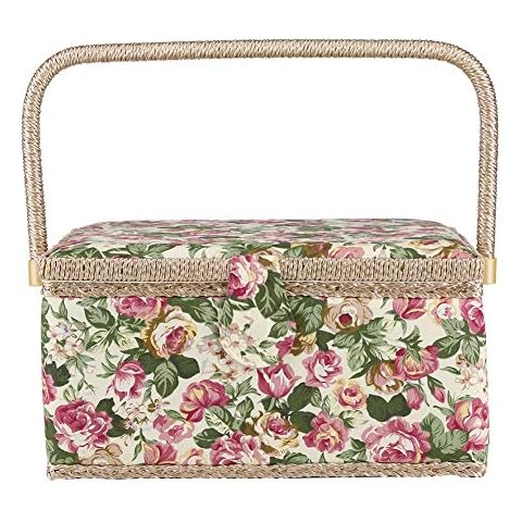 Estink Caja de Costura de Tela Floral Cover