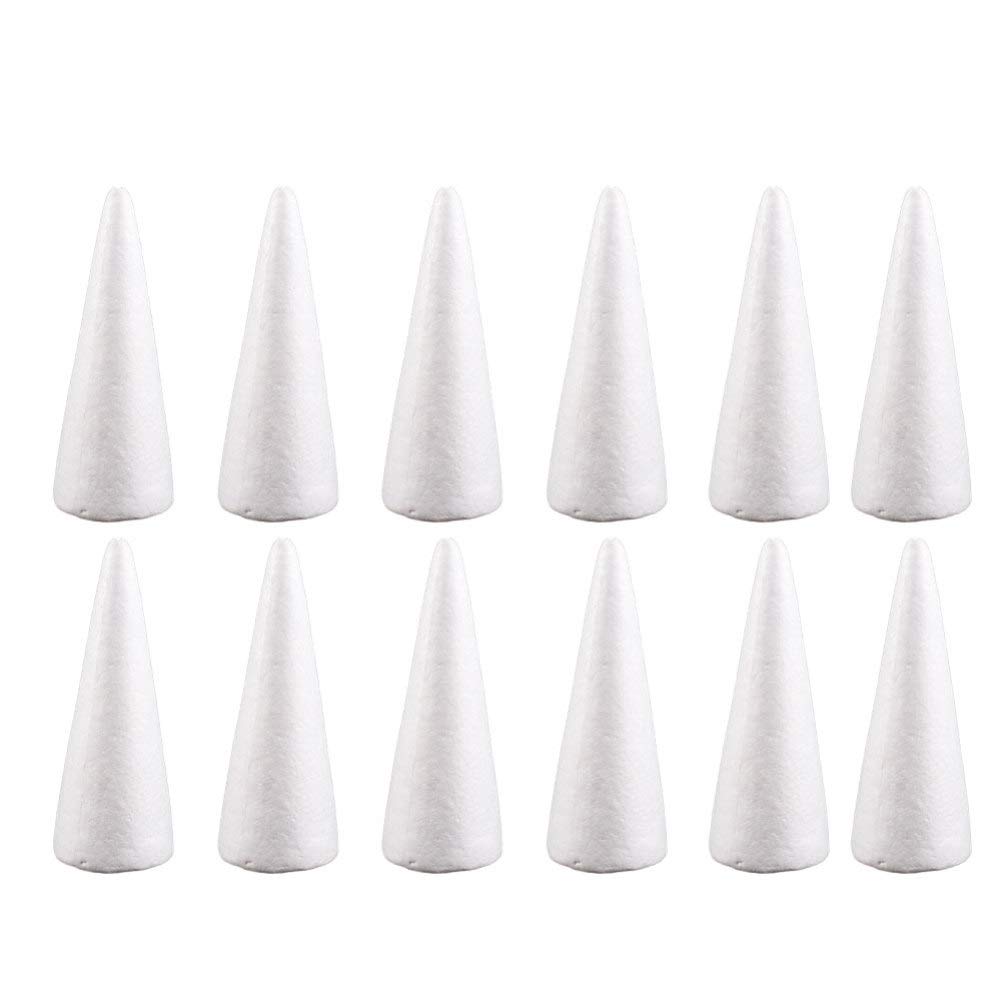 Generic 12 Pack Products Cones- Crafts White Cones DIY Craft Christmas Tree Cones Modeling Table Centerpiece and Floral Arrangements 3. 9 x 2. 1 x 3. 9 Inches, 10cm (0113YUN14X)