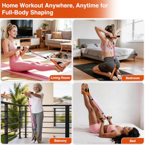 Image of Durable Comfortable Padded Handle Adjustable Pedal Resistance Band 20-40LBS for Full Body Workout