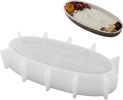 Miniatura 1 de Bandeja de almacenamiento en forma de barcos simples Molde de silicona Soporte de vela DIY Moldes de resina epoxi Artesanías Posavasos Placa Molde