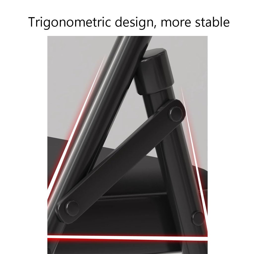 Silla de yoga portátil sin respaldo, plegable de piel sintética con patas antideslizantes, diseño de doble viga para el hogar y el estudio, ligera y elegante, disponible en negro y rosa