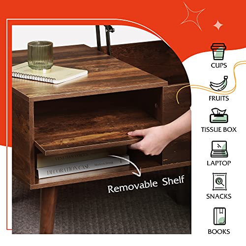 image for WLIVE Coffee Table, 47“ Lift Top Coffee Tables with Adjustable Stora