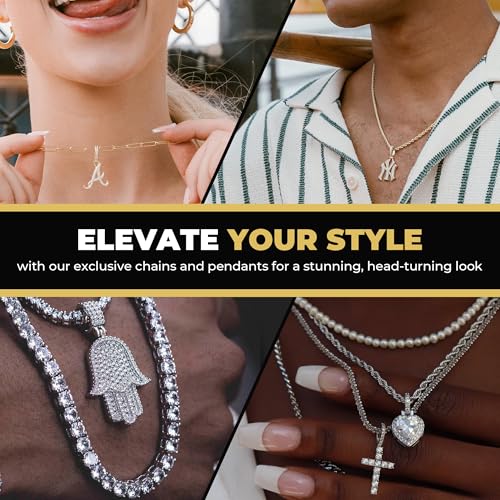 GLD Simple Gold Cross Necklace for Men and Women - Minimalist Micro Cross Pendant with 16-22" 2MM-3MM Yellow Gold-Plated Diamond Tennis Chain - Designed in Miami - Built to Last3