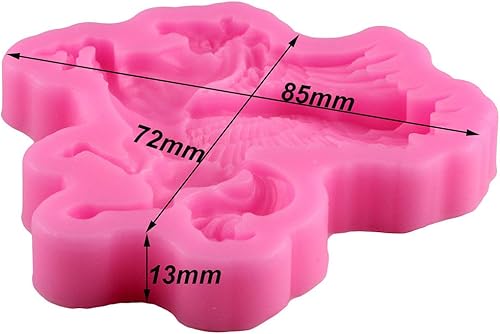 Miniatura 2 de 3D Pegasus Horse Animal Fly Wing para pastel de fondant hornear galletas bandeja de jabón 3D caramelos duros postres velas gota pegamento decoración