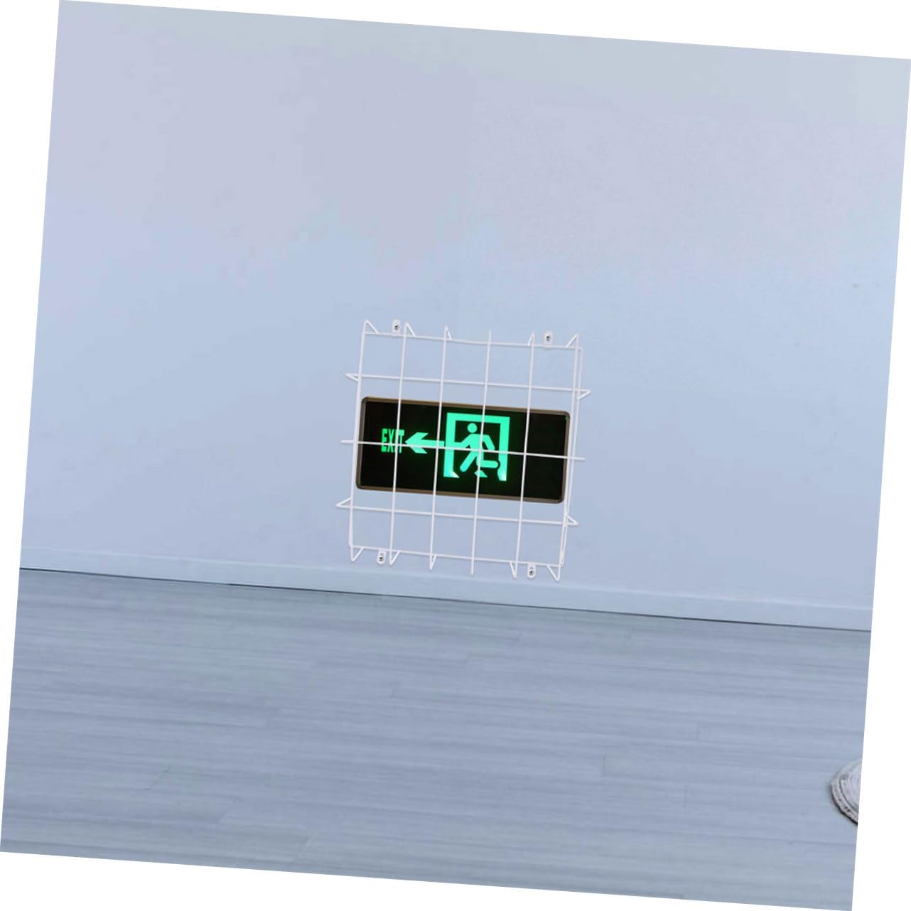 2pcs Wire Guard Exit Sign Protective Cage Emergency Light Damage Stopper Cover Wall Mounted Safety Guard for Public Spaces Heavy Duty Design