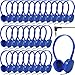 Flutesan 30 Pack Wired Headphones, Adjustable On Ear Headphones, Kids Headphones with Stereo, Children Headphones Earbuds for Kids, Boys, Girls, Schools, Laptop, Travel, Plane, Tablet (Blue)