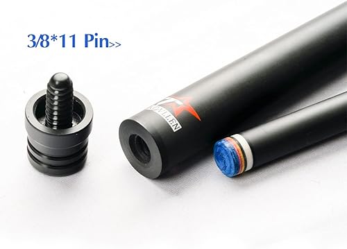 Miniatura 8 de KONLLEN Eje de taco de piscina Tecnología de fibra de carbono Billar Cue Stick Shaft-Uniloc QR (baja desviación, punta de 0.488in, cónico