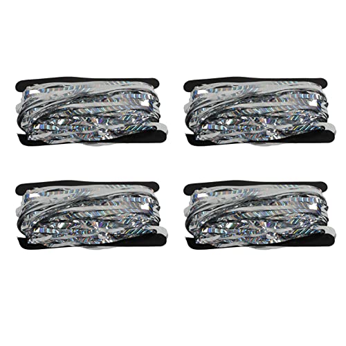 ZPSHYD Cortina de telón de fondo para fotos, 4 unidades, lámina de metal holográfico, 1 x 2 m, cortina decorativa reutilizable con flecos para fotografía, boda, color plateado