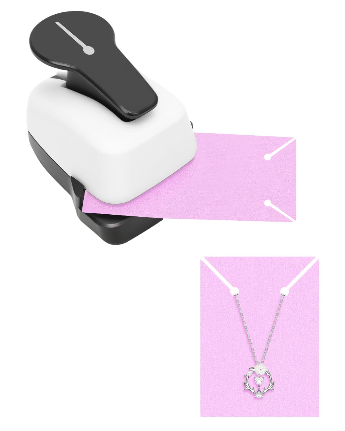 UCEC Corner Necklace Card Punch, Corner Paper Punch Necklace Hole Puncher for Cards, Necklace Hanging Card Hole Punch for Selling & Displaying Jewelry to DIY