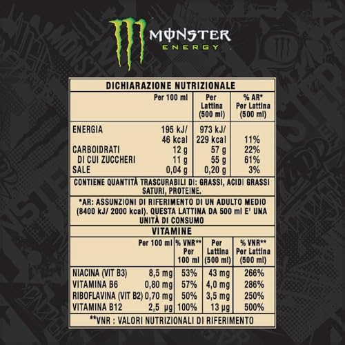 Monster Energy Pacific Punch, Bevanda Energetica dal Gusto Eccezionale con Miscela Energetica e 160 mg di Caffeina, 24 Lattine da 500 ml - Immagine 1