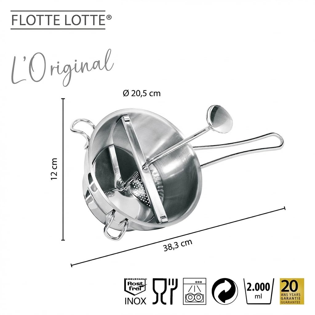 GEFU Flotte Lotte Moulin à Légumes Acier Inoxydable 40,5 x 12,2 x 22,3 cm