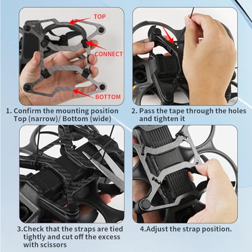 Image of Carbon Fiber Chassis Armor for DJI Avata 2, Ultra-Lightweight 0.046lb Bottom Protective Guard with Silicone Shock-Absorption Pads, Impact-Resistant Shield for FPV Drone Accessories