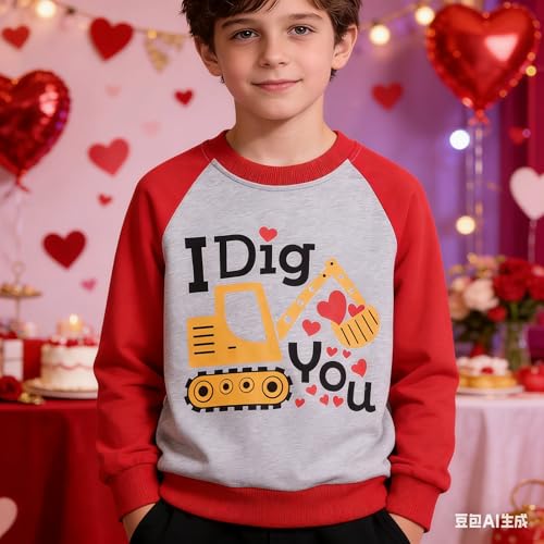 Image of Akyzic Boys Sweatshirts Cotton Long Sleeve Crewneck Pullover Toddler Kids Winter Warm Shirt Sweater Tops 3t-8t