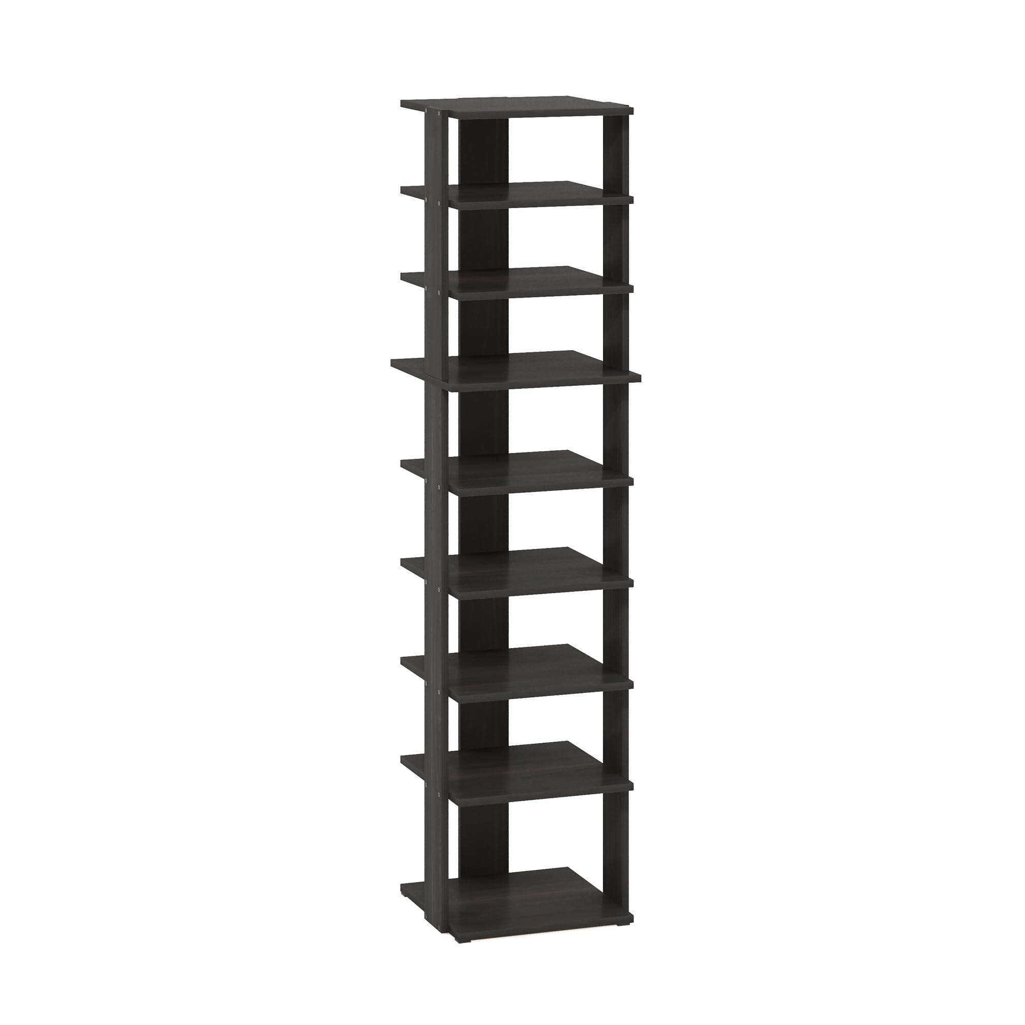 Furinno COMPACT scarpiera, a 9 ripiani organizer per scarpe, scarpiera autoportante verticale salvaspazio, 30.7 x 32.0 x 130.0 cm, per armadio ingresso, ufficio, garage, Espresso