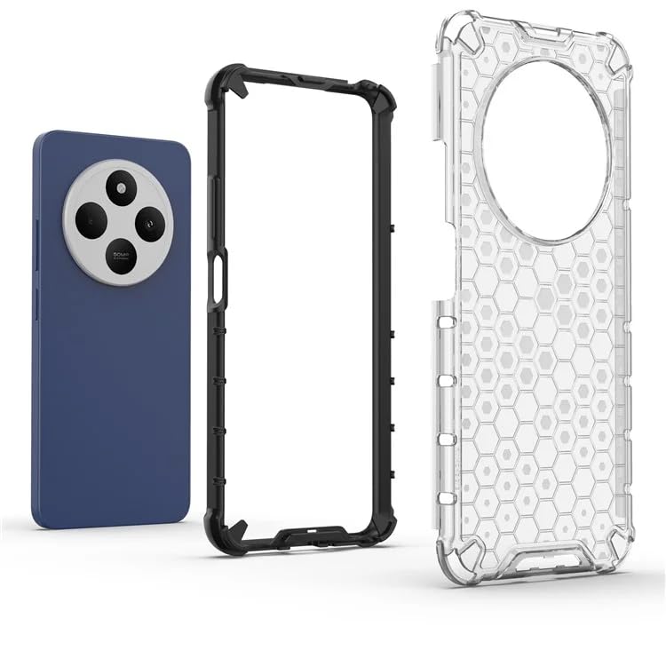 Image of Harc PC Honeycomb Back Case Cover for Poco M7 5G Anti Slip Ultra Thin Shockproof Reinforced Corners (Polycarbonate|Clear)