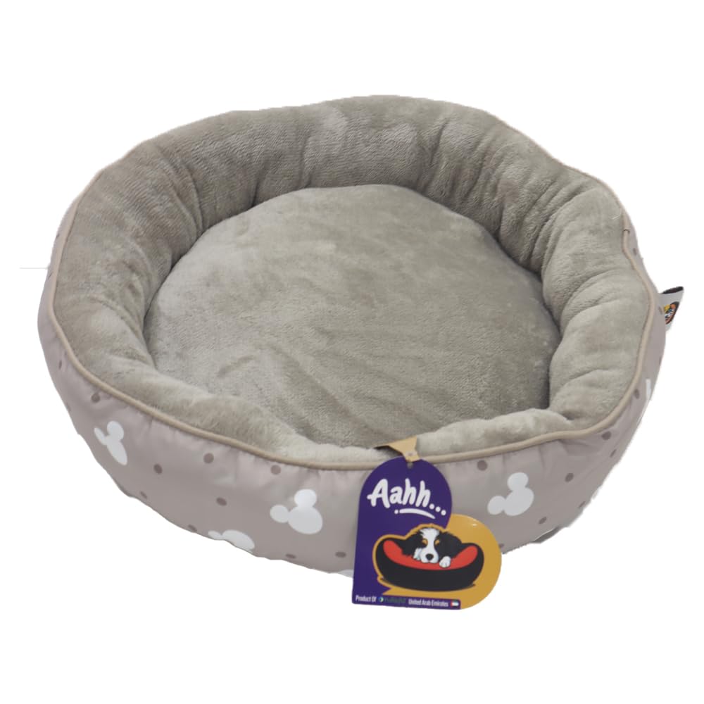 NutraPet Aahh… Snuggly L46 X w36 X h42Cms Flannel Beige Mr Mickey, Pet Bed, Dog Bed, Cat Bed (Warm, Soft and Cozy)