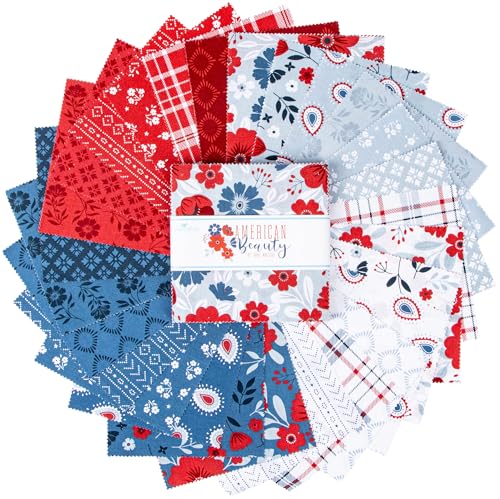 Riley Blake Designs 5-14440-42 Dani Mogstad American Beauty 5 Inch Stacker 42 5-Inch Squares Charm Pack Riley Blake Designs 5-14440-42 thumb #2