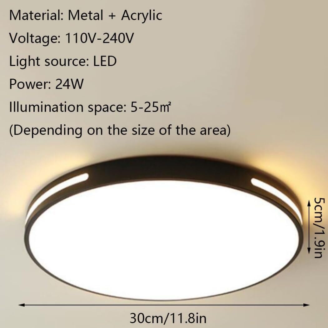 Simple Round Three-Color Dimming LED Ceiling Lamp