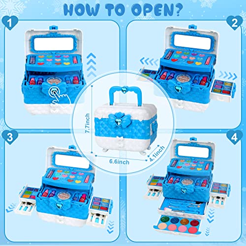 Kids Makeup Kit Toys for Girls, Teensymic Girl Toys 60PCS Real Washable Makeup Little Girls Princess Gifts Play Make Up… - Image 6