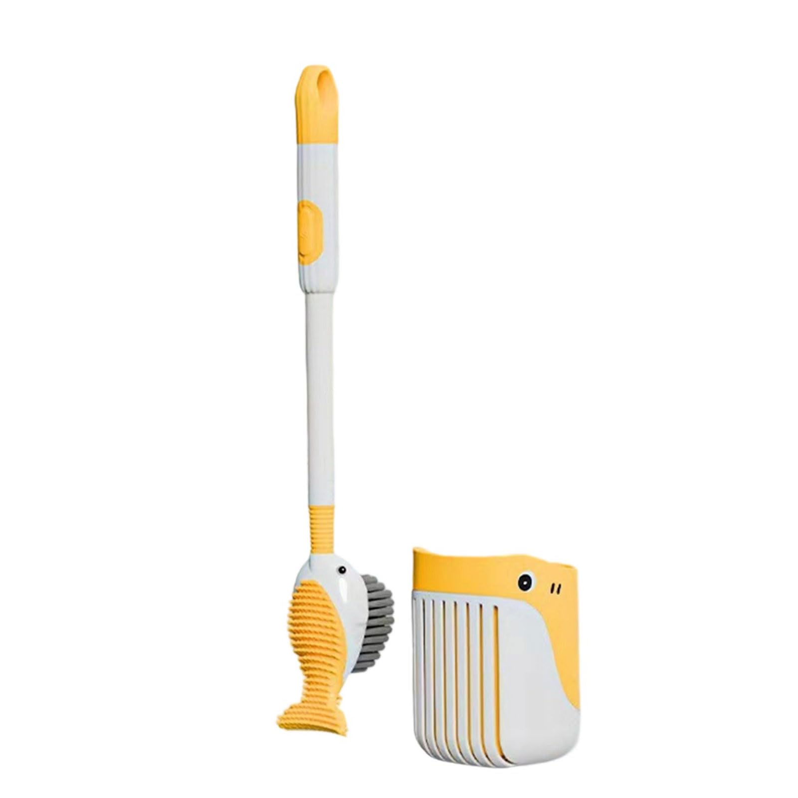 Handle Toilet Bowl Brush and Holder Bathroom Brushes Cartoon Whale Toilet Cleaning Dispenser Liquid Brush Bowl Cleaner