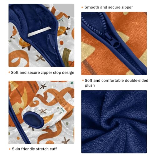 Halloween Pumpkin Pattern with Ribbons Toddler Fleece Jacket Girl Boys Hooded Fleece Jacket Coat3