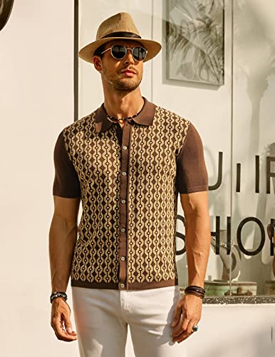 PJ PAUL JONES Men's Contrast 70s Vintage Polo Shirts Short Sleeve Knitwear2