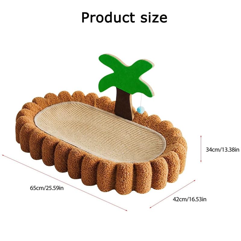 سرير للقطط من اتش كيو كيو جيمنج شبه مغلق للاستخدام الداخلي محمول مع كرة مخملية وقاعدة مضادة للانزلاق، سرير للحيوانات الاليفة قابل للغسل للقطط متوسطة الحجم والكلاب الصغيرة (ابيض، L)