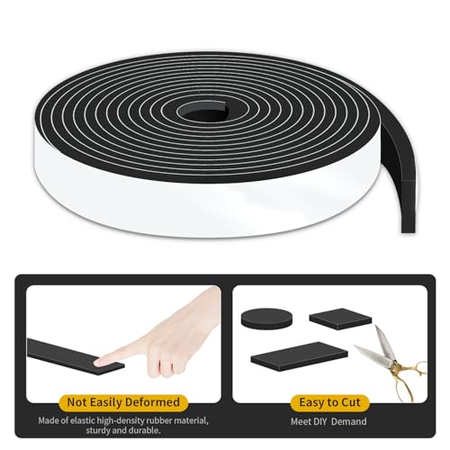 Image of Weather Stripping Tape for Door,High Density CR,1 in x 1 /4 in x 13Ft | Weather Stripping Door Seal,Soundproof,Cold Insulation,Foam Insulation Tape for Door, Front Door Frame, Windows,Black
