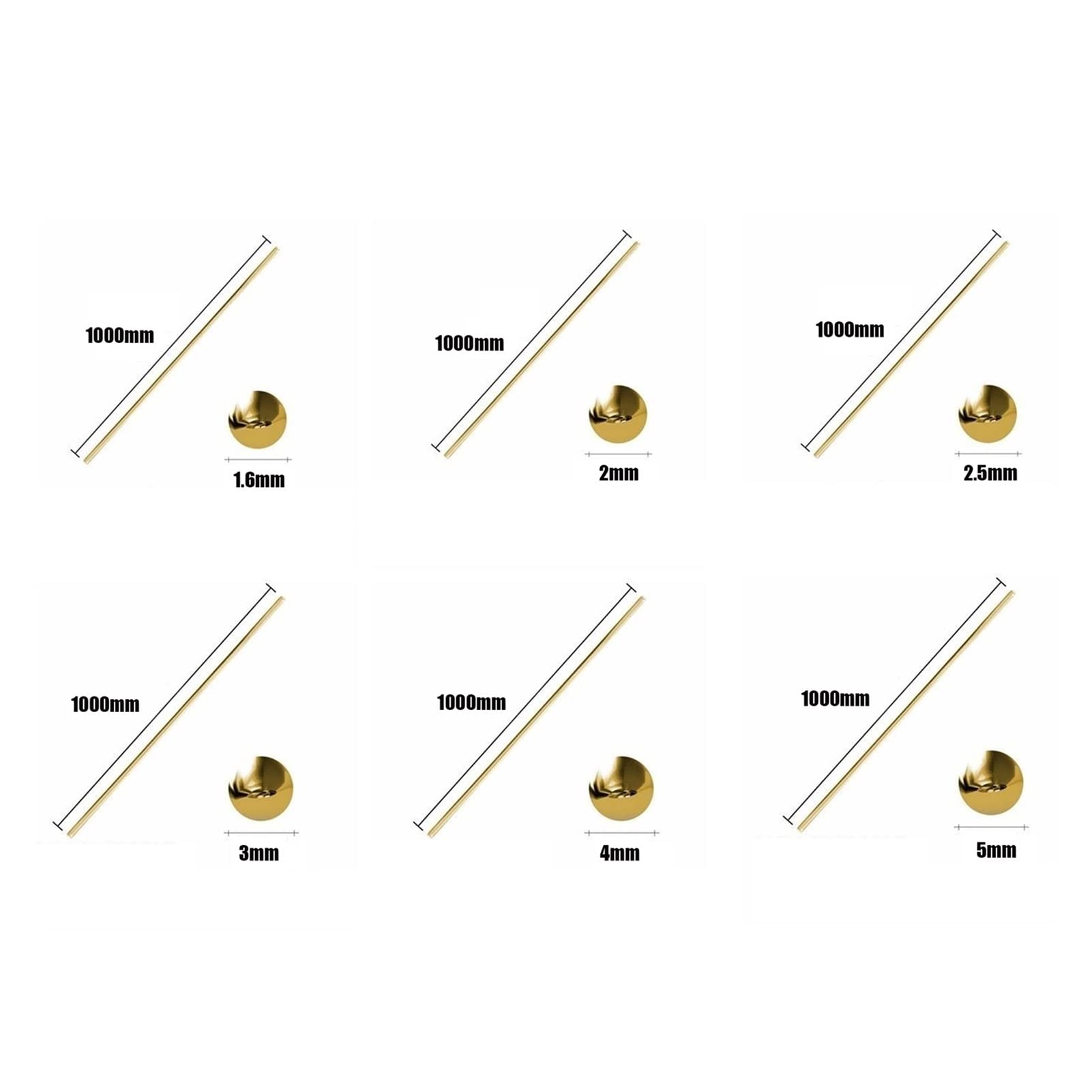 Messingstab, massiver runder Messing-Drehmaschinenstab, DIY-Bastelwerkzeuge, Messing-Rundstab, (Color : 20PCS-4.0MM*1000MM)