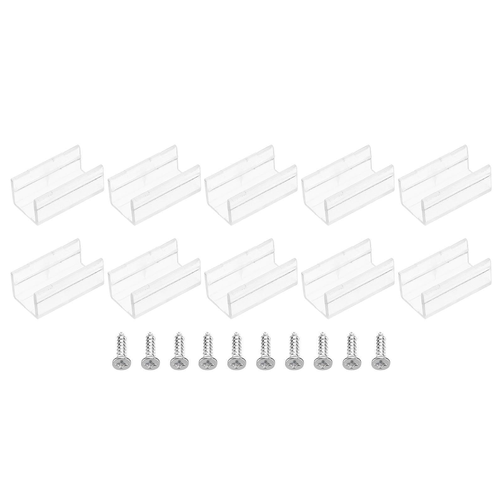 TOP-VIGOR 50Pcs LED Strip Light Clips, Waterproof Mounting Bracket Fixing Clips Plastic Clamp Holders with Screws