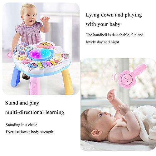 Speel activiteitencentrum, lichten leren muziektafel met droomtrommel/multifunctioneel educatief speelgoed voor peuters… - Image 8