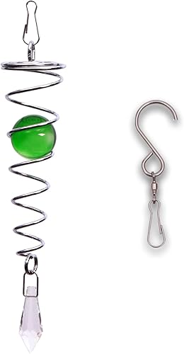 SPRING SONG Molinillos de viento con cola en espiral para interiores y exteriores, de acero inoxidable, decoración de jardín con gancho giratorio