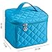 EN'DA professional Large Cosmetic Bag With Big Clear Mirror Full Of Capacity For Organize All Of Your Makeups (Blue)