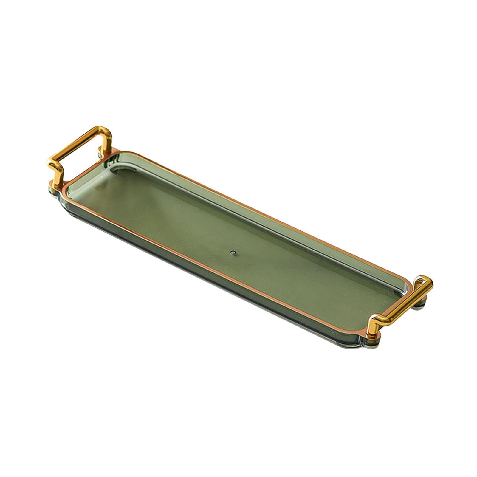 PIXZCSA Multifunctional Serving Tray Stylish For Organizing Jewelry Serving Fruits And Snacks In Home Or Office Decor Tray Fruits Snack Plate Rectangle, Green