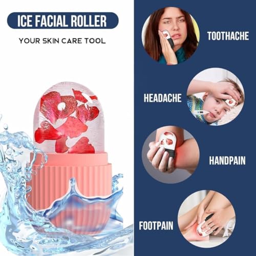 Image of Ice Roller for Face Massager and Glowing Skin | Ice Roll for Face and Eye | Pore Tightening, Puffiness & Dark Circle Reduction | Facial Ice Mold Massager for Skin Care (Pink)