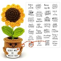 HeDaKang Sonnenblumen Kleine Geschenke - Positive Potato Kartoffel Serien Gehäkelte Glücksbringer Gute Besserung Genesungsgeschenke Geschenke Prüfung Zeugnis Geburtstagsgeschenk Jugendweihe
