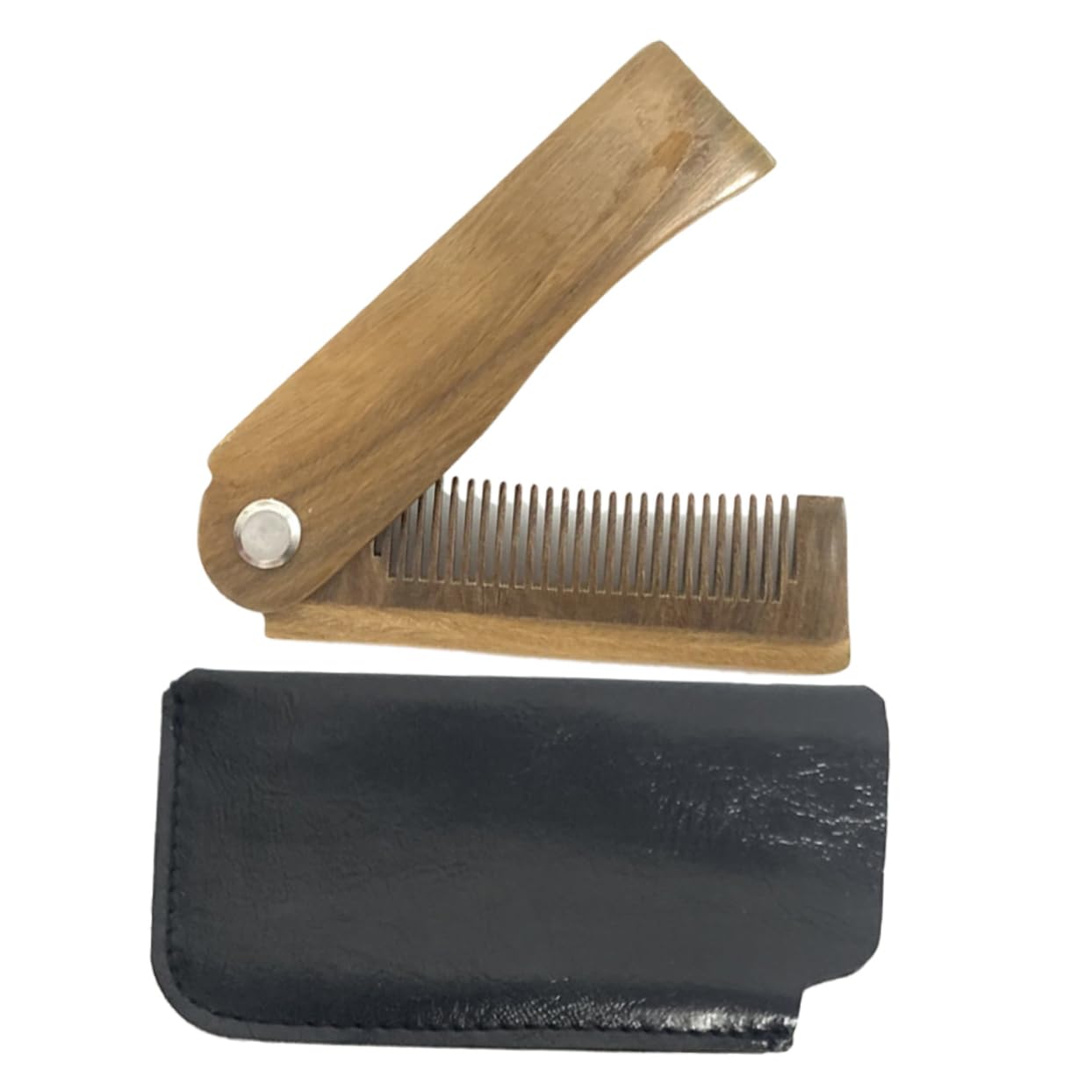 Didiseaon 5 Juegos De Peines De Madera Para Barba Con Estuche Plegables Para Bigote De Viaje Multifuncionales.