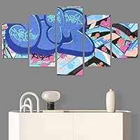 SIGNWIN 5 Panel Canvas Wall Art Modern Art Decorative Decorative Elements Digital Art Multicolor Patterns Urban for Home Decorations Ready to Hang - 60